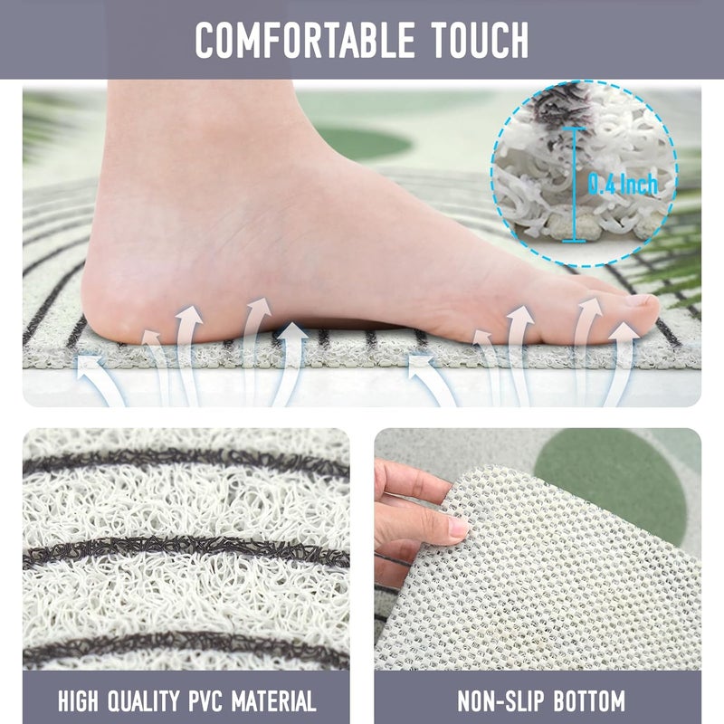 aquoechd Square Shower Mat, 24 x 24 Inch Non Slip Bohemia Shower Stall Mat, Quick-Dry PVC Loofah Bath Mat for Shower Tub Bathroom - Image 2